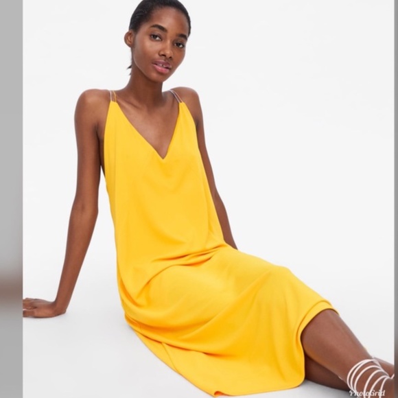 🌼 NWT Zara Colored Strap Yellow Dress 🌼 - Picture 2 of 11